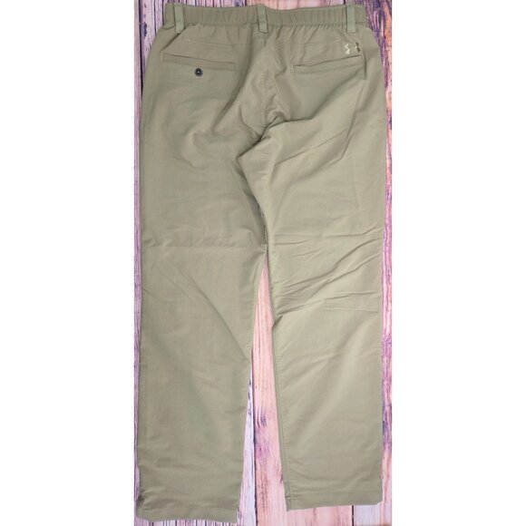 Under Armour Mens Slim Fit Khaki Golf Pants 36x32 Nylon Blend Stretch - Picture 2 of 9